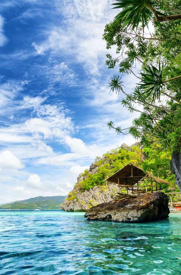 Côte paradisiaque de l'île de Busuanga (Philippines) puzzle en ligne à partir d'une photo