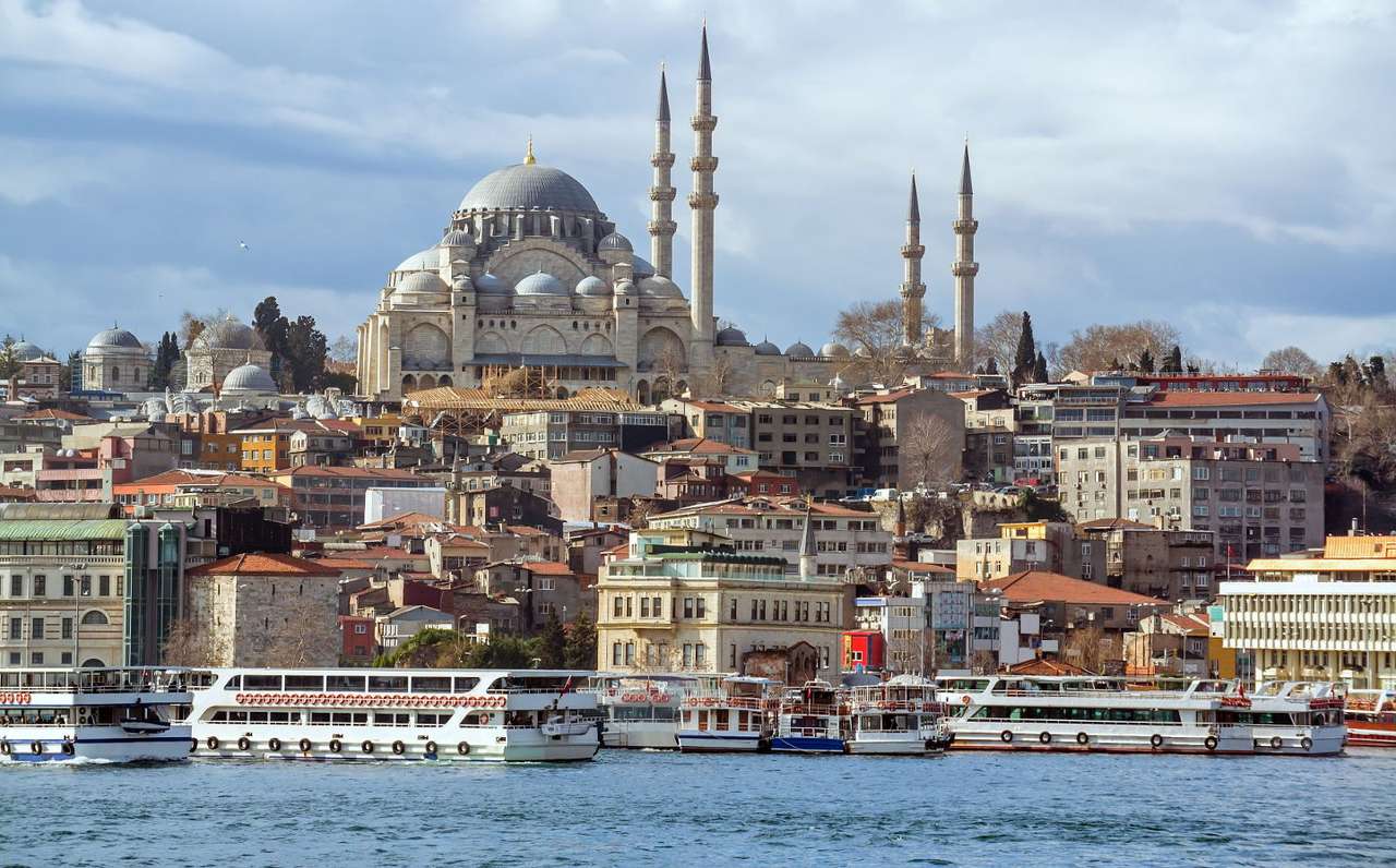Süleymaniye-moskén i Istanbul (Turkiet) Pussel online