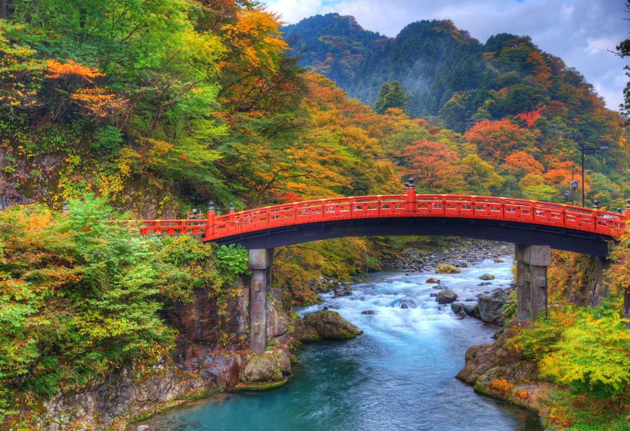 Γέφυρα Shinkyo στο Nikko (Ιαπωνία) παζλ online από φωτογραφία