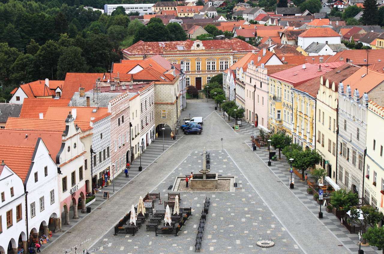 Markt in Slavonice (Tsjechië) online puzzel