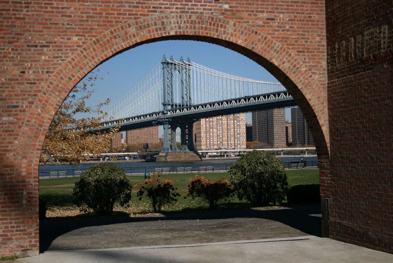 Ийст Ривър пролив и мост Манхатън (САЩ) онлайн пъзел