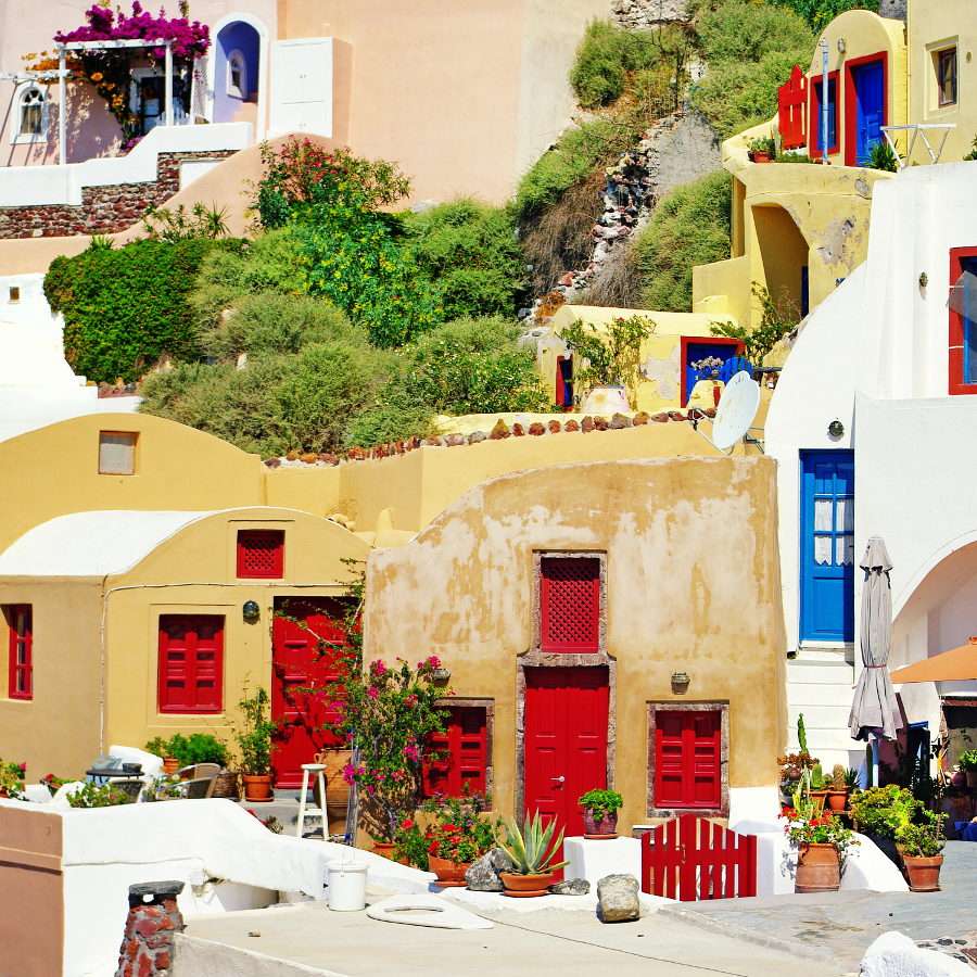 Santorini colorido (Grecia) rompecabezas en línea
