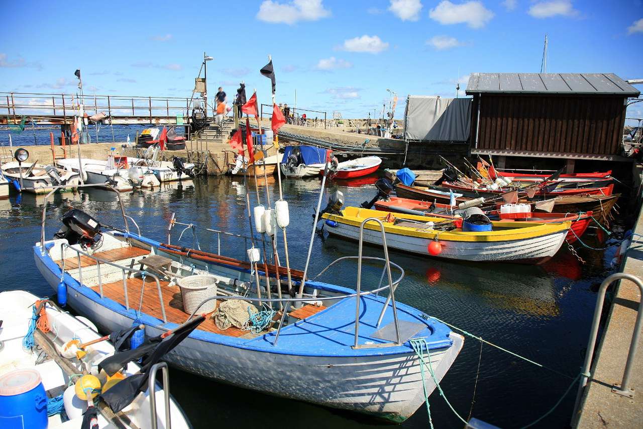 Båtar på ön Bornholm (Danmark) Pussel online