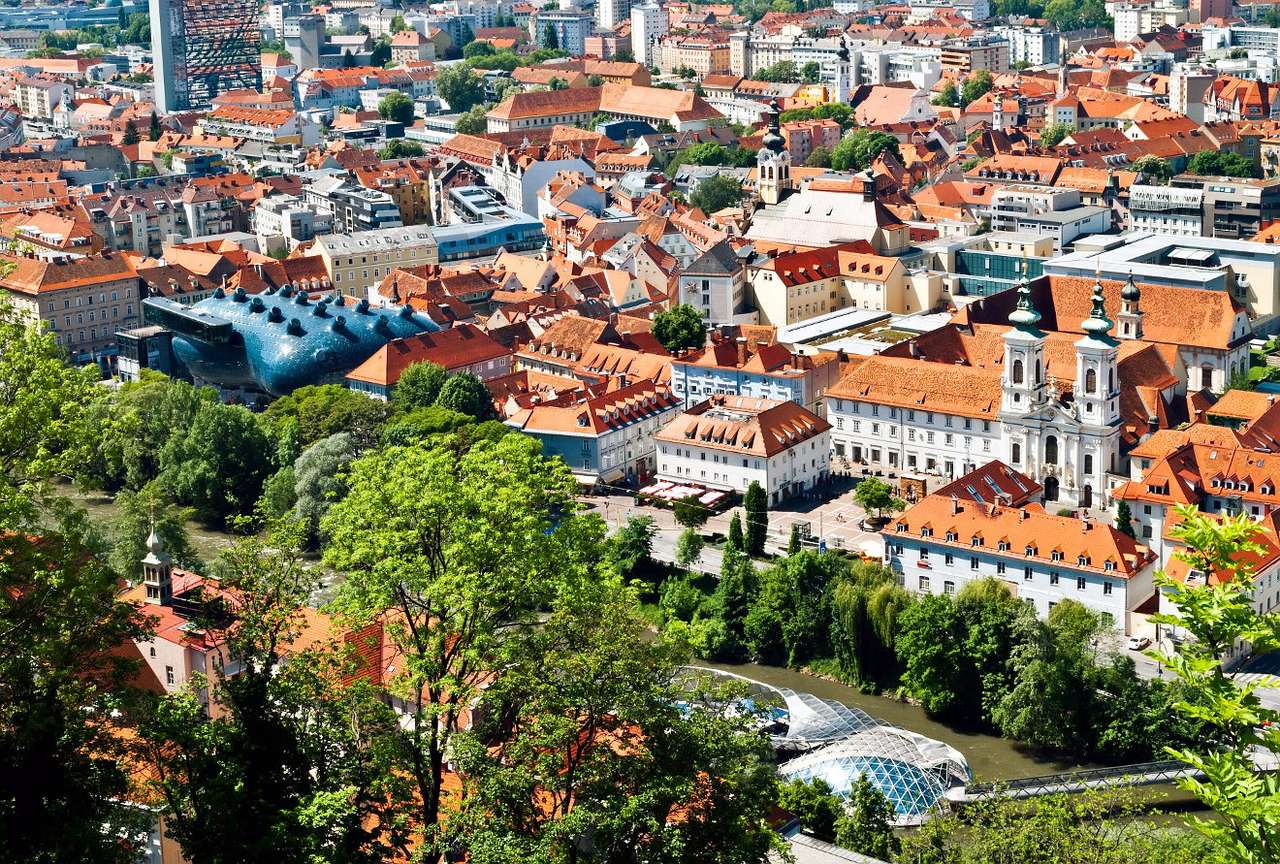 Άποψη της πόλης Γκρατς (Αυστρία) online παζλ