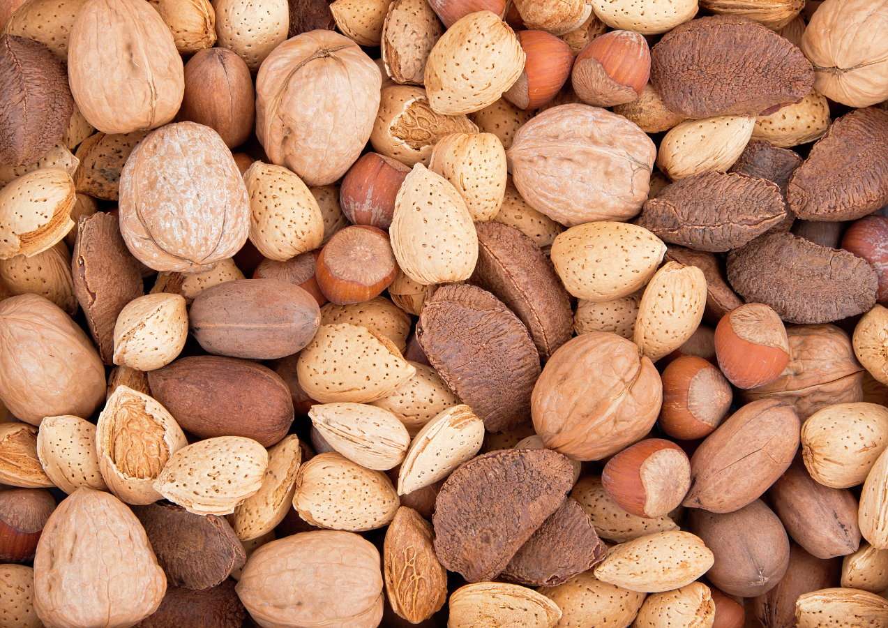 Nuts and almonds puzzle online from photo