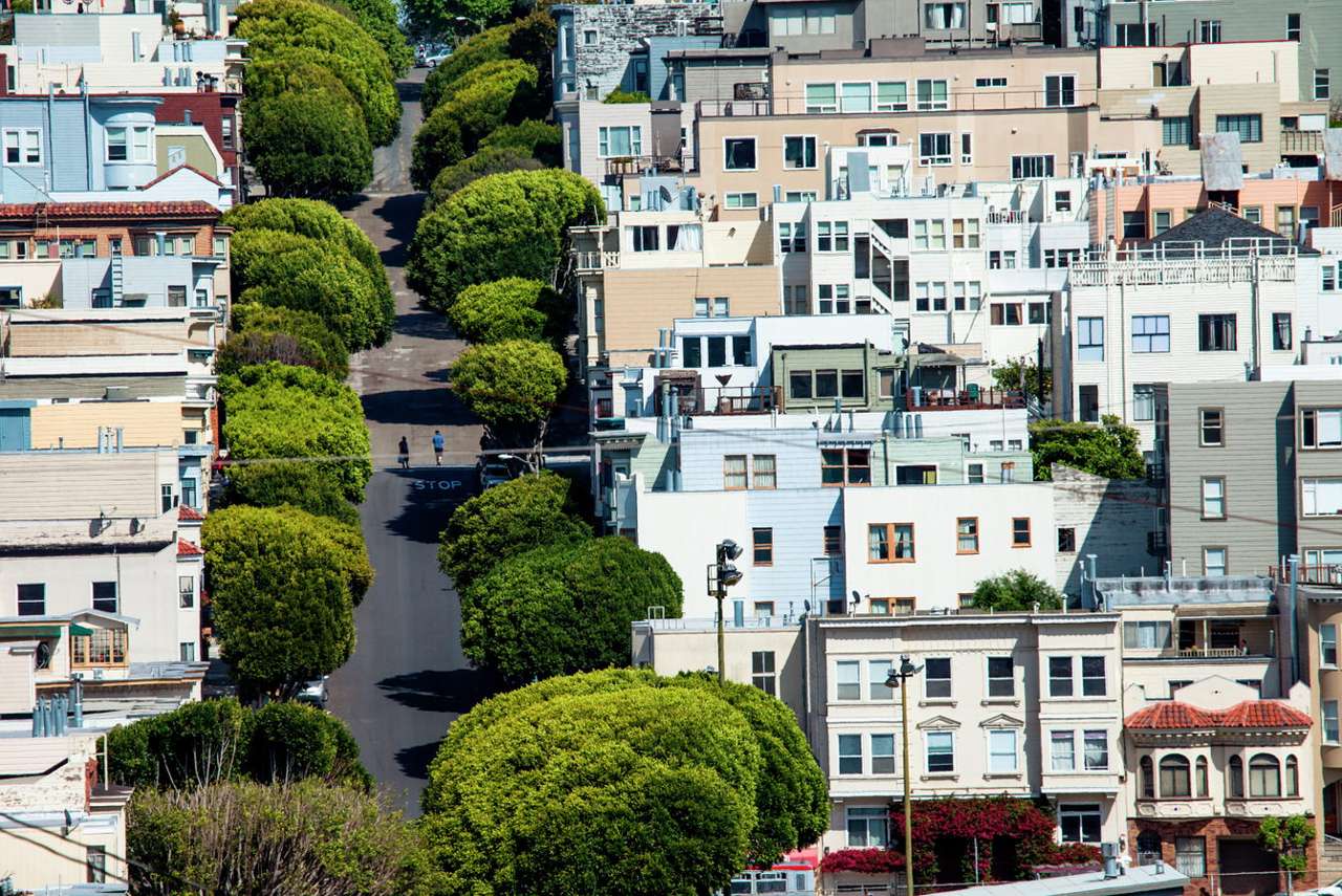 Lombard Street в Сан Франциско (САЩ) онлайн пъзел