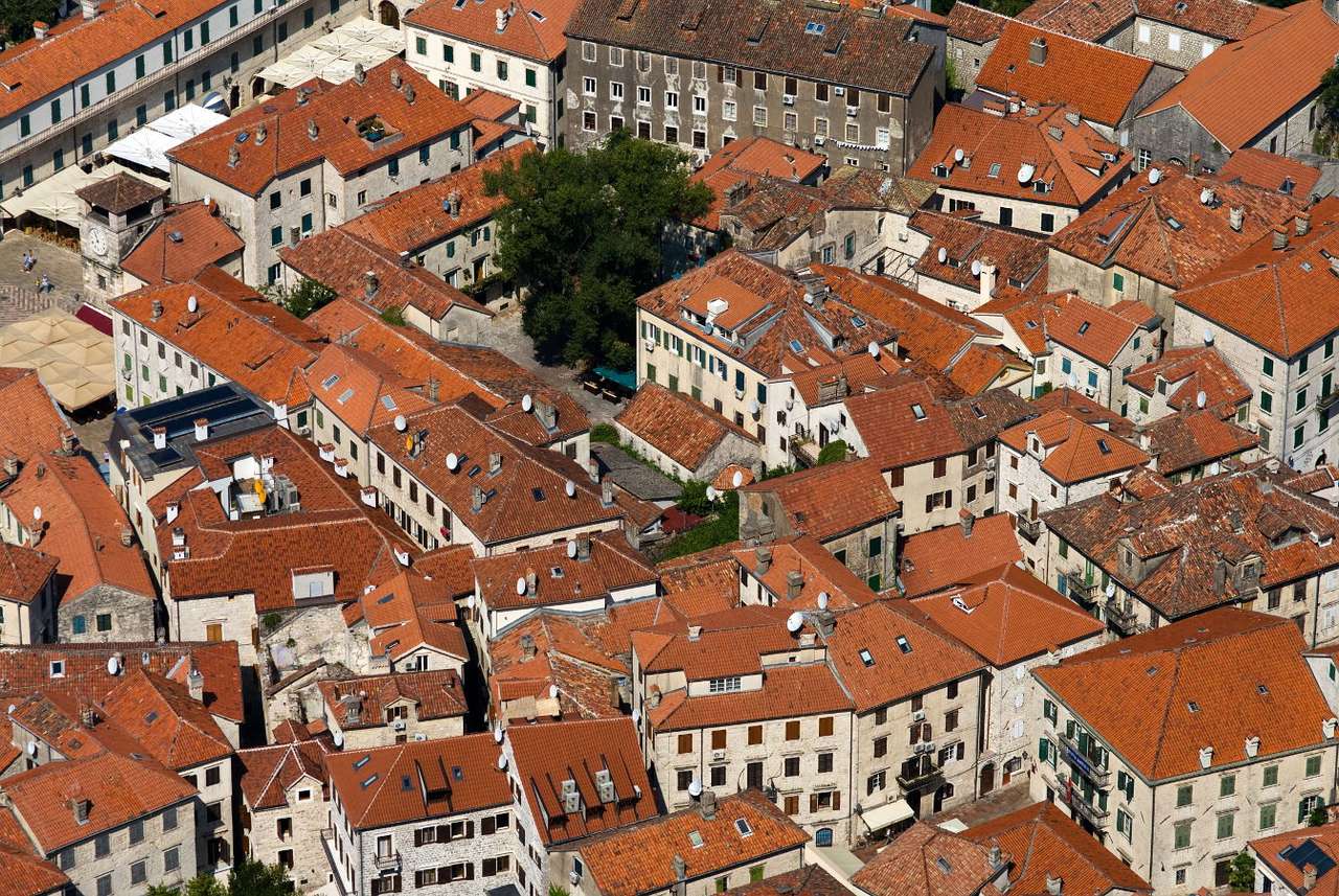 Telhados de casas em Kotor (Montenegro) puzzle online