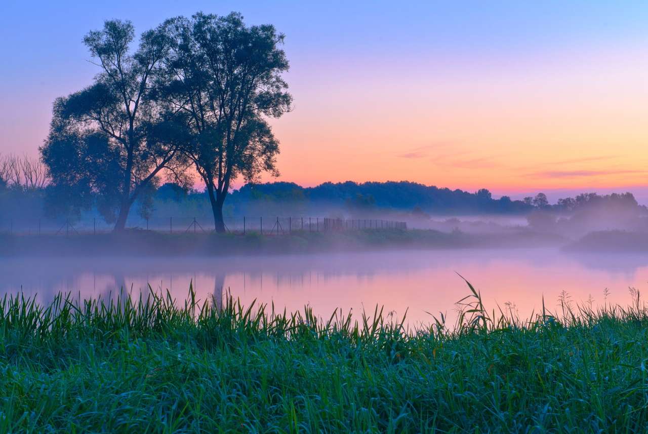 Мазовецки пейзаж с река Нарев (Полша) онлайн пъзел от снимка