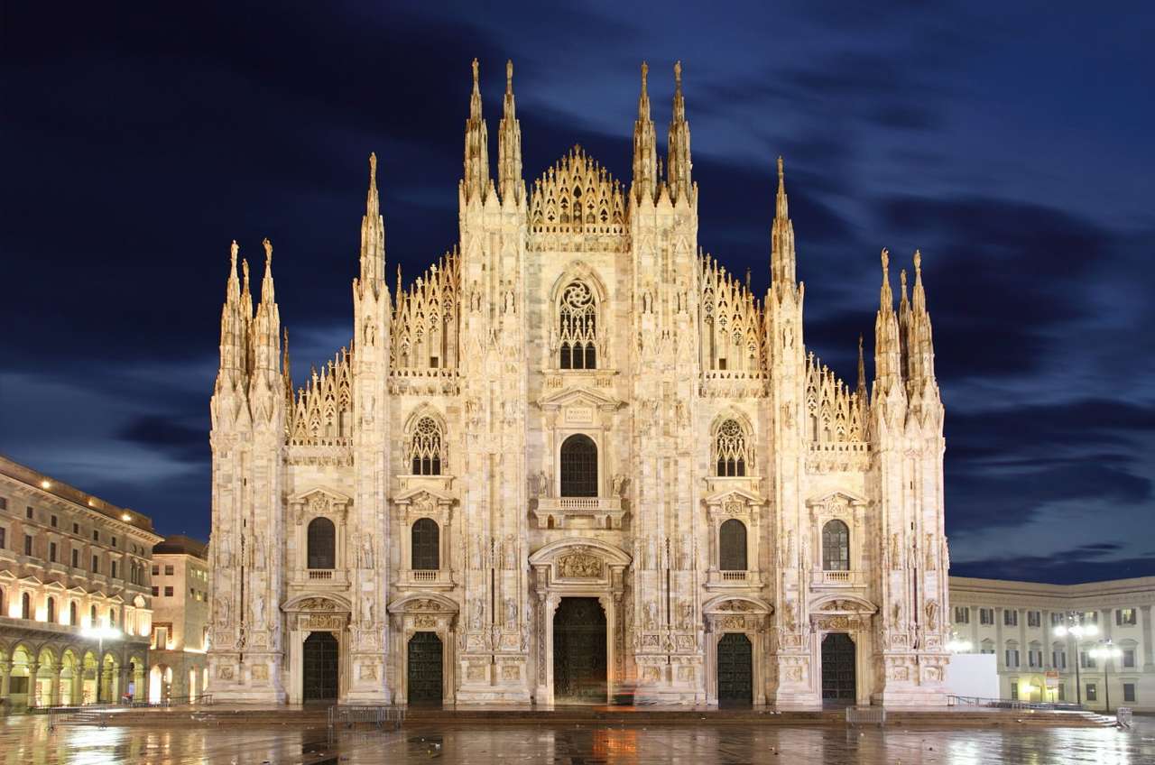 Катедралата Рождество на Света Мария в Милано (Италия) онлайн пъзел от снимка