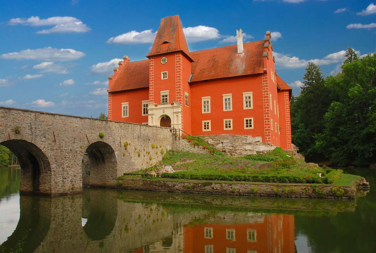 Замъкът Червена Лхота (Чехия) онлайн пъзел от снимка