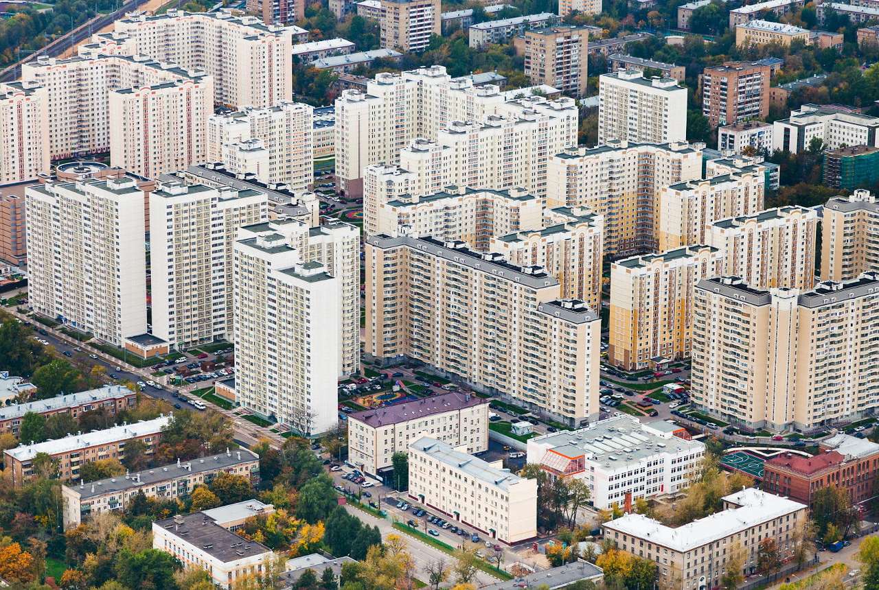 Σύγχρονη οικιστική ανάπτυξη στη Μόσχα (Ρωσία) παζλ online από φωτογραφία