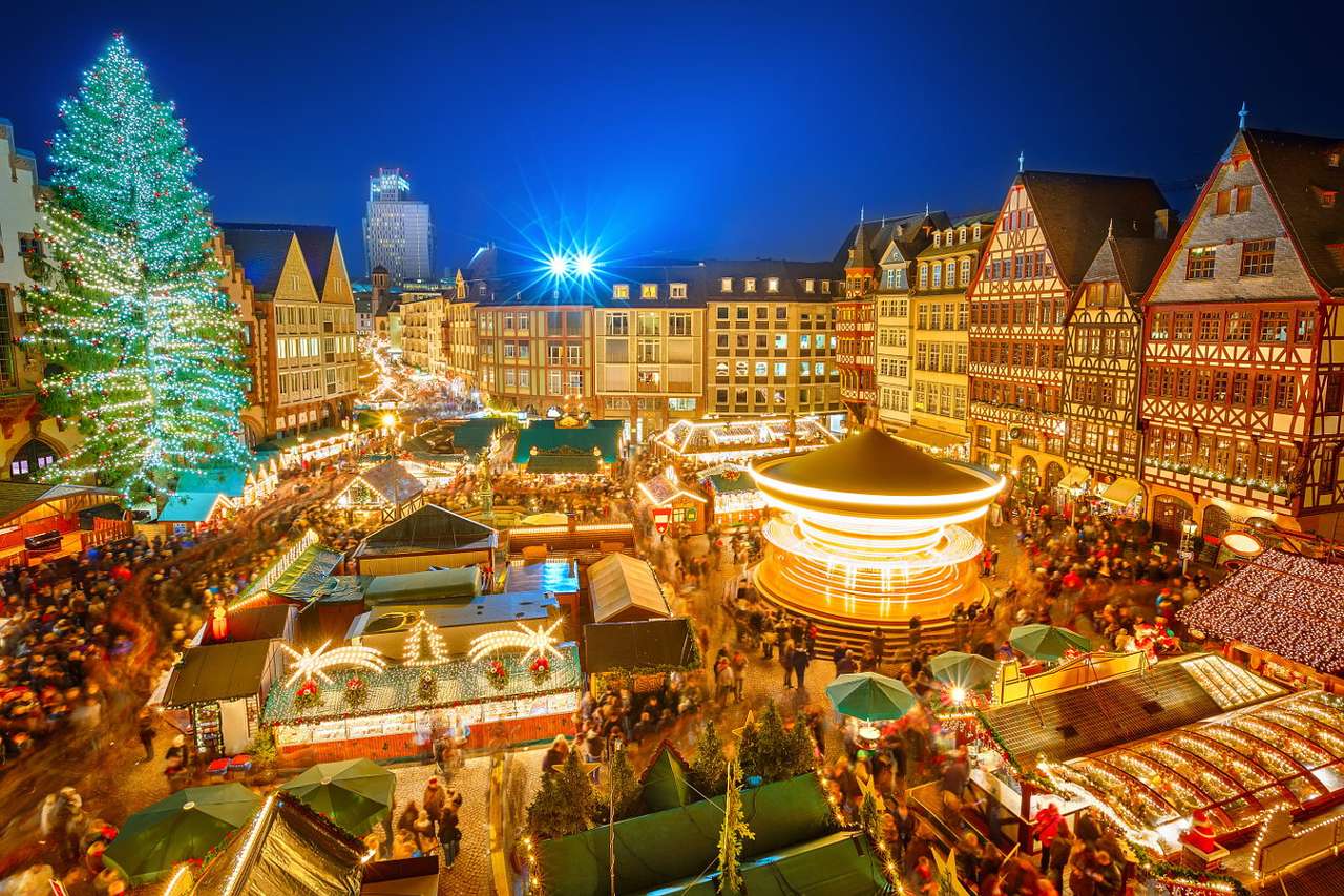 Χριστουγεννιάτικη αγορά στη Φρανκφούρτη (Γερμανία) παζλ online από φωτογραφία