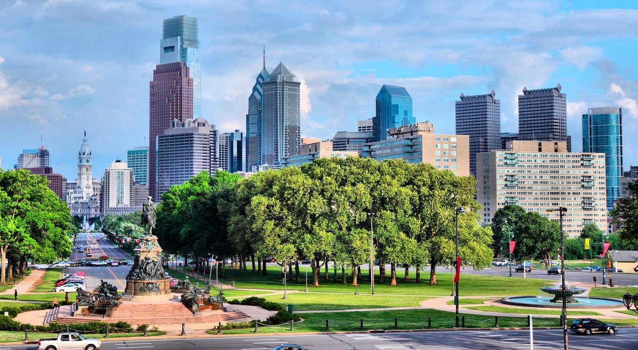 Benjamin Franklin Parkway in Philadelphia (USA) puzzle online from photo