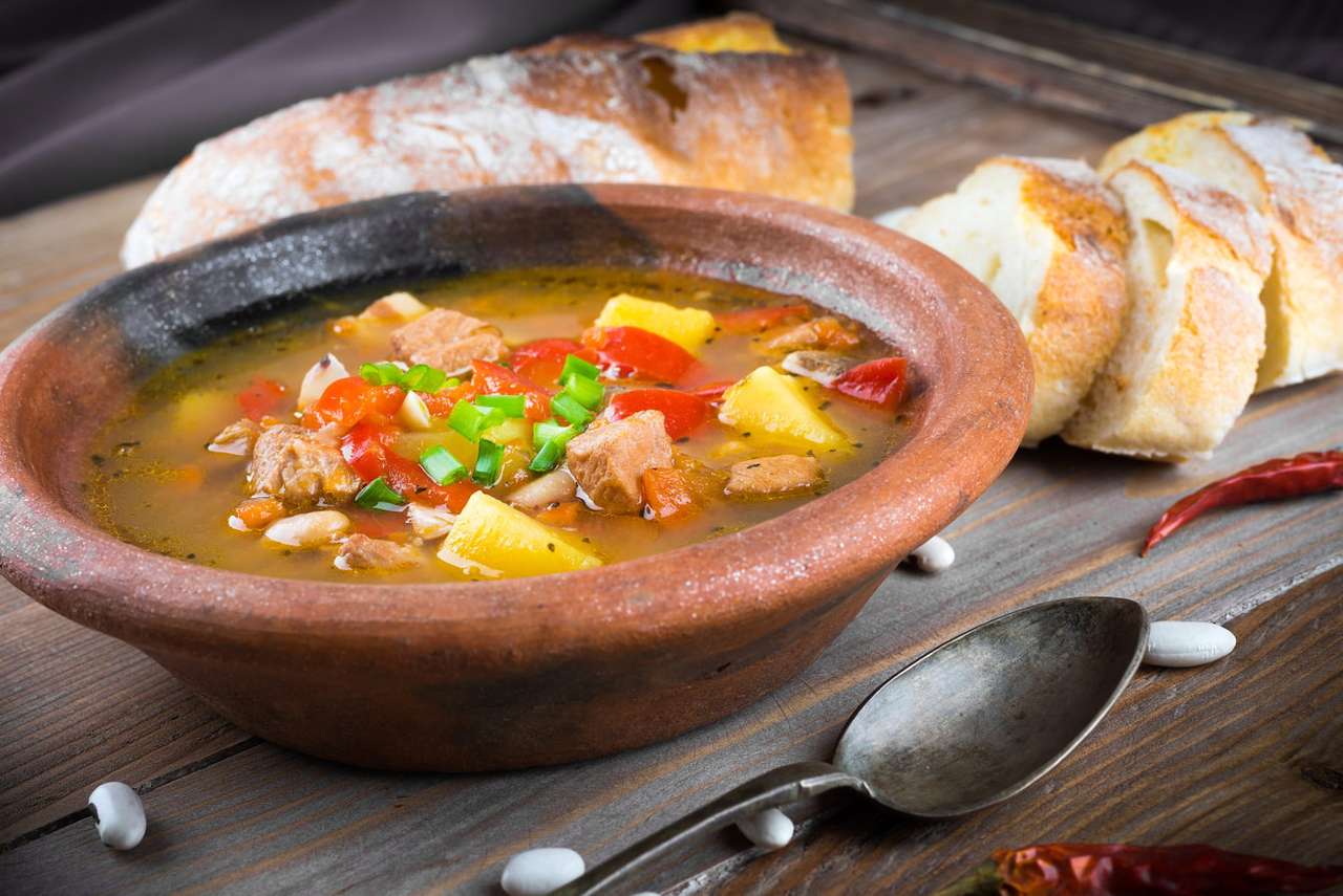 Traditional Hungarian goulash puzzle online from photo