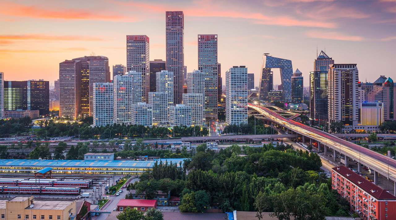 Panorama Pekingu s mrakodrapy (Čína) puzzle online z fotografie