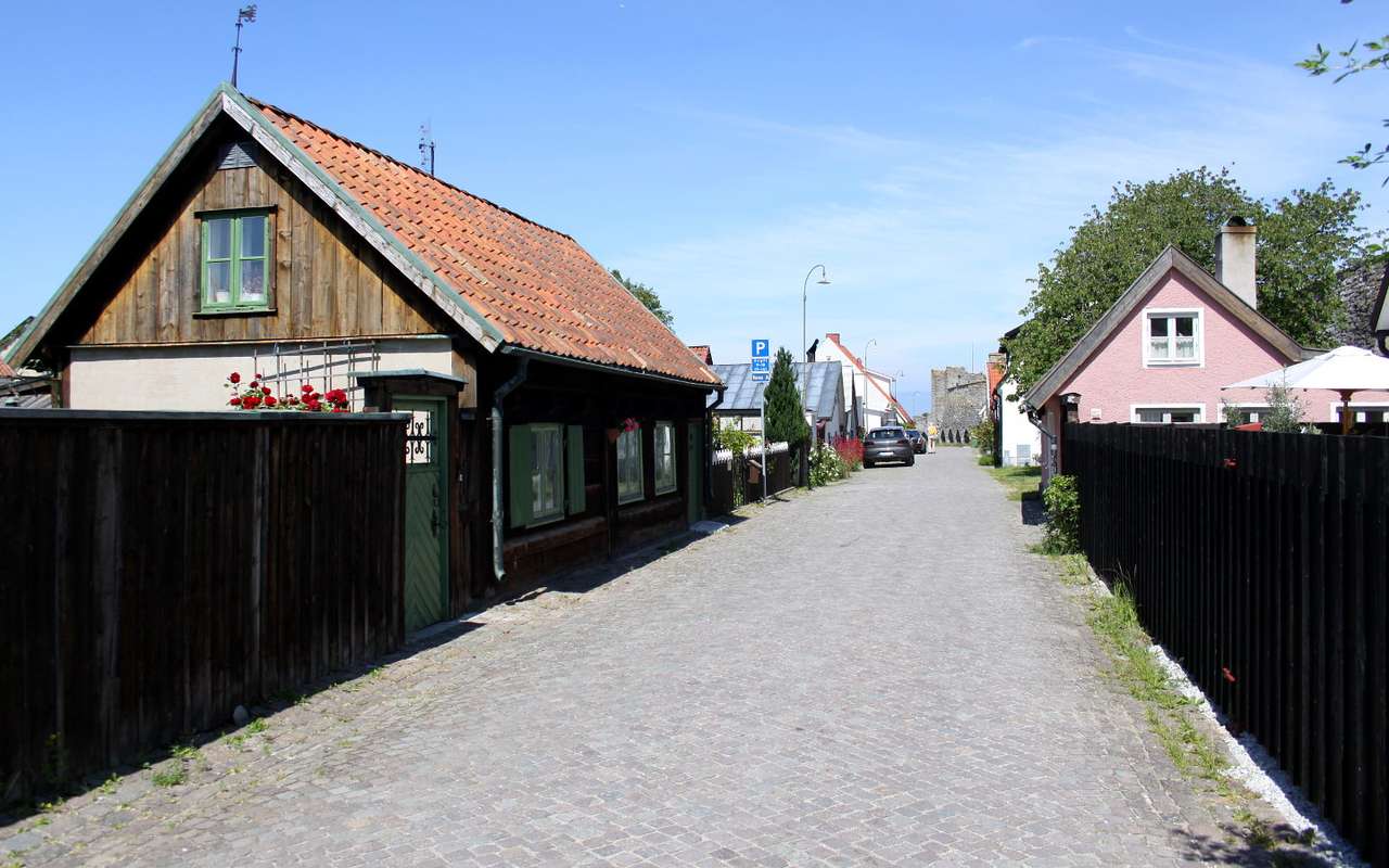 Ξύλινοι φράκτες στο Visby (Σουηδία) online παζλ