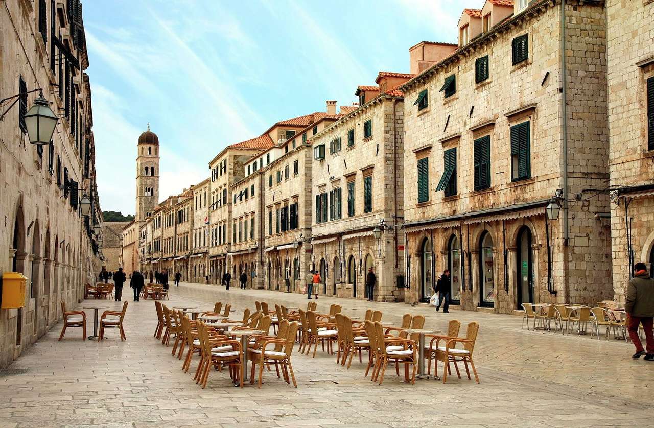 Stradun - la rue principale de Dubrovnik (Croatie) puzzle en ligne