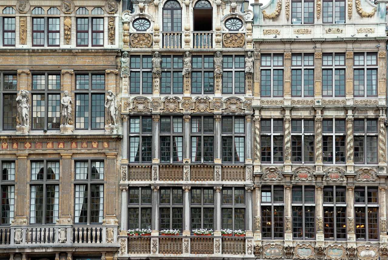 Fasády cechovní haly na Grand Place v Bruselu (Belgie) puzzle z fotografie