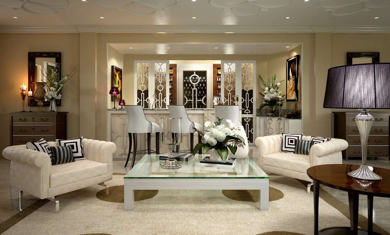 Luxusní obývací pokoj ve stylu Art Deco online puzzle