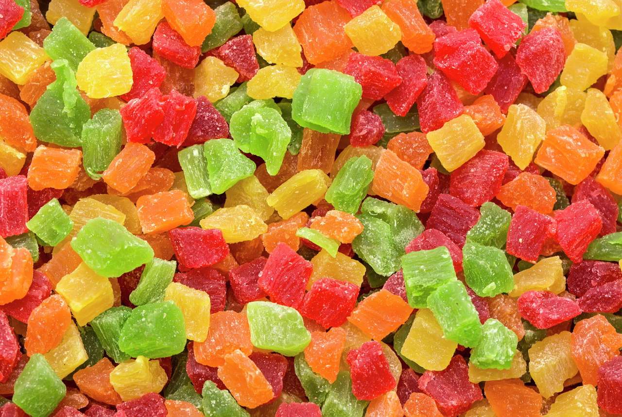 Candied fruits puzzle online from photo