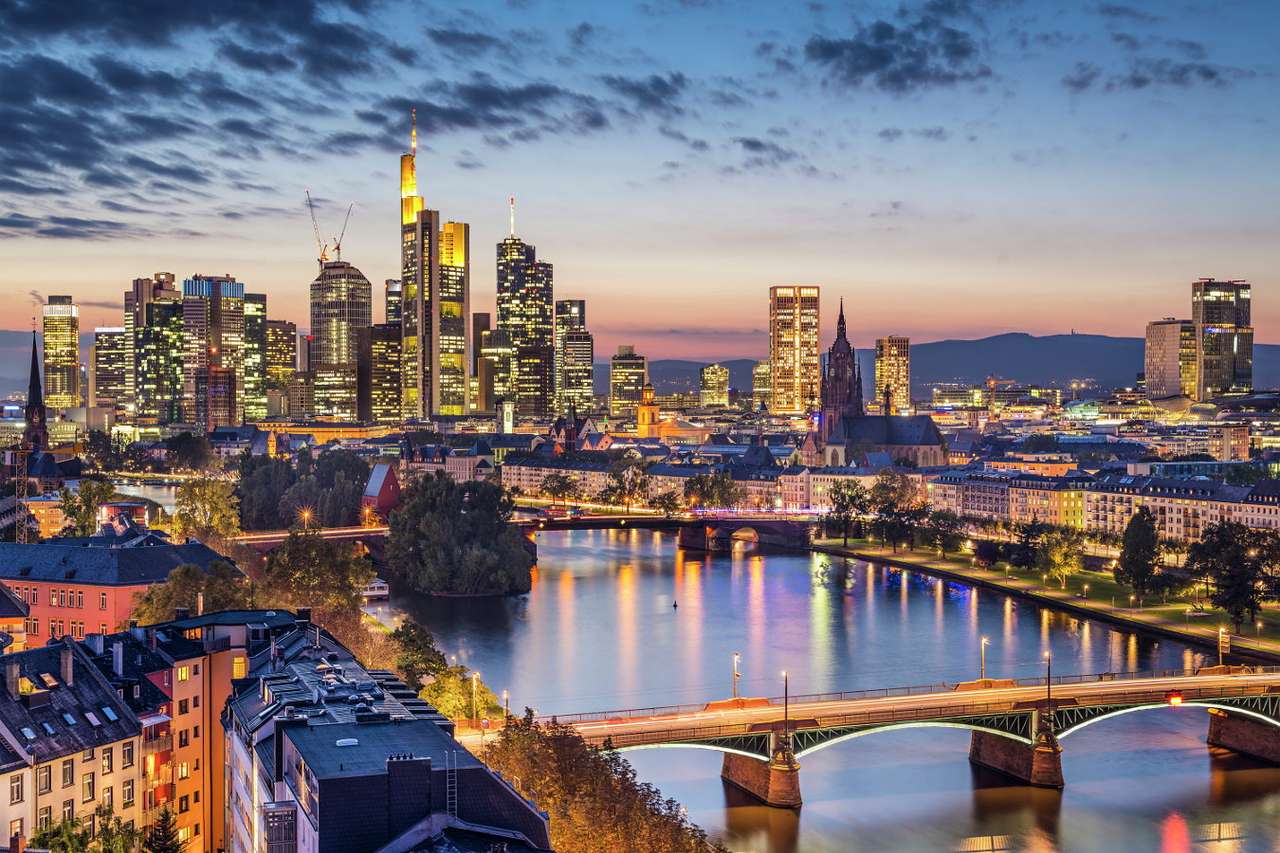 Panorama von Frankfurt am Main (Deutschland) Online-Puzzle