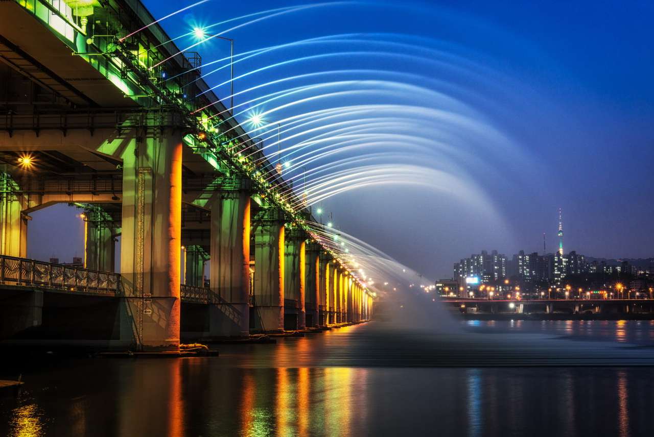 Γέφυρα Banpo στη Σεούλ (Νότια Κορέα) παζλ online από φωτογραφία
