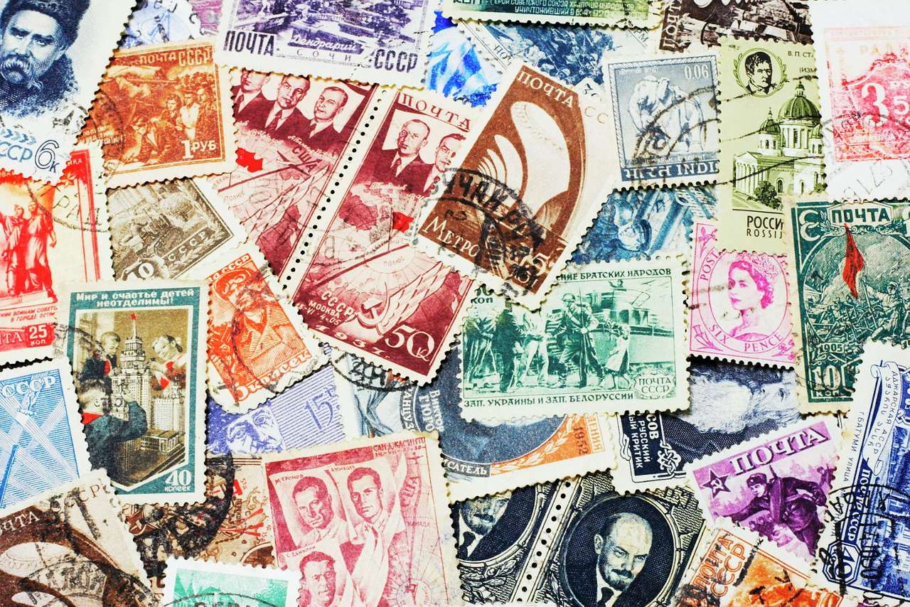 Verzameling postzegels online puzzel