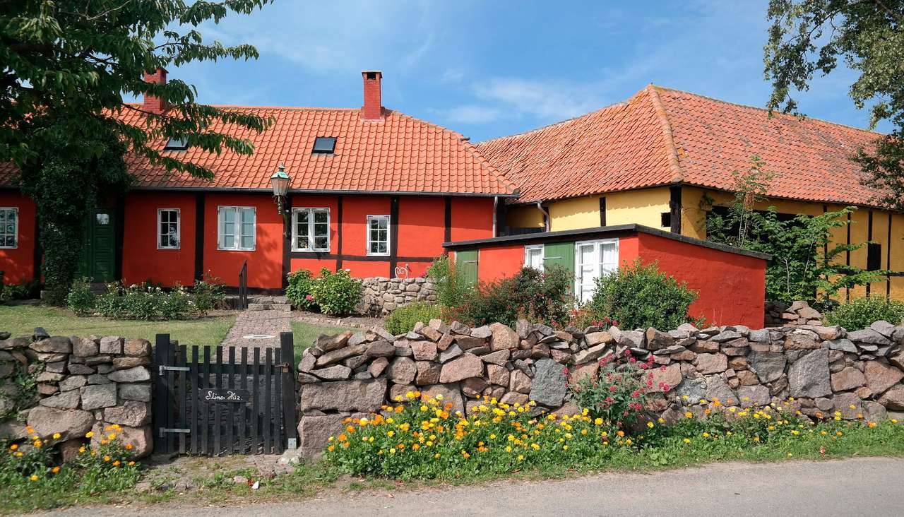 Hus i Tejn (Danmark) pussel från foto