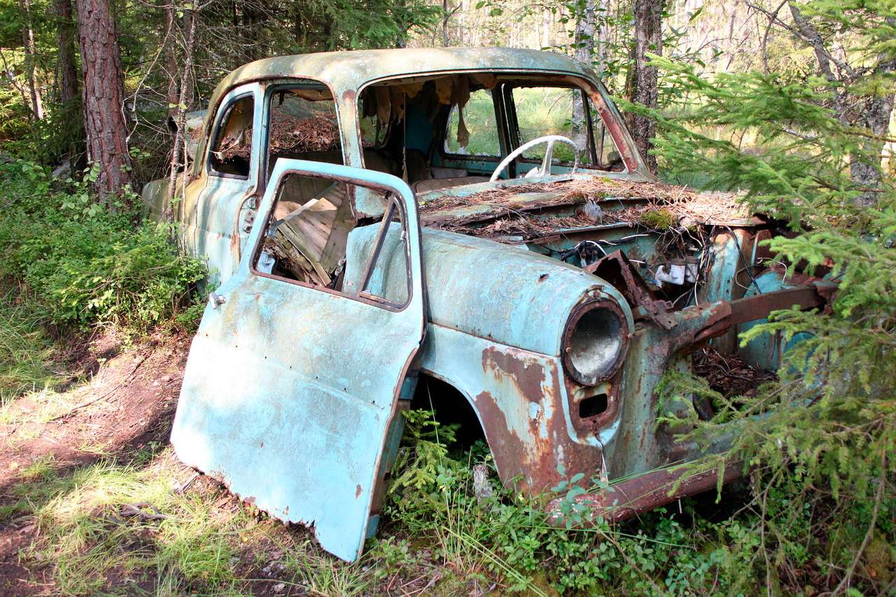 Car wreck in Kyrkö Mosse (Sweden) online puzzle
