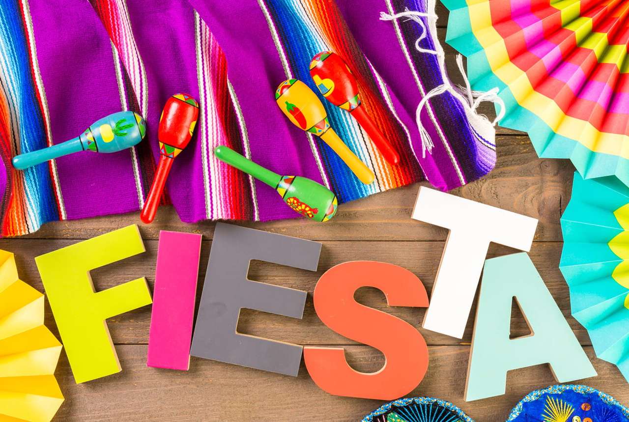 Färgglada dekorationer för fiesta pussel online från foto