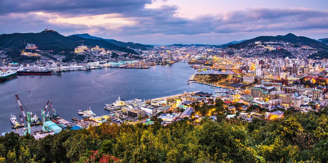Letecký pohled na Nagasaki (Japonsko) online puzzle
