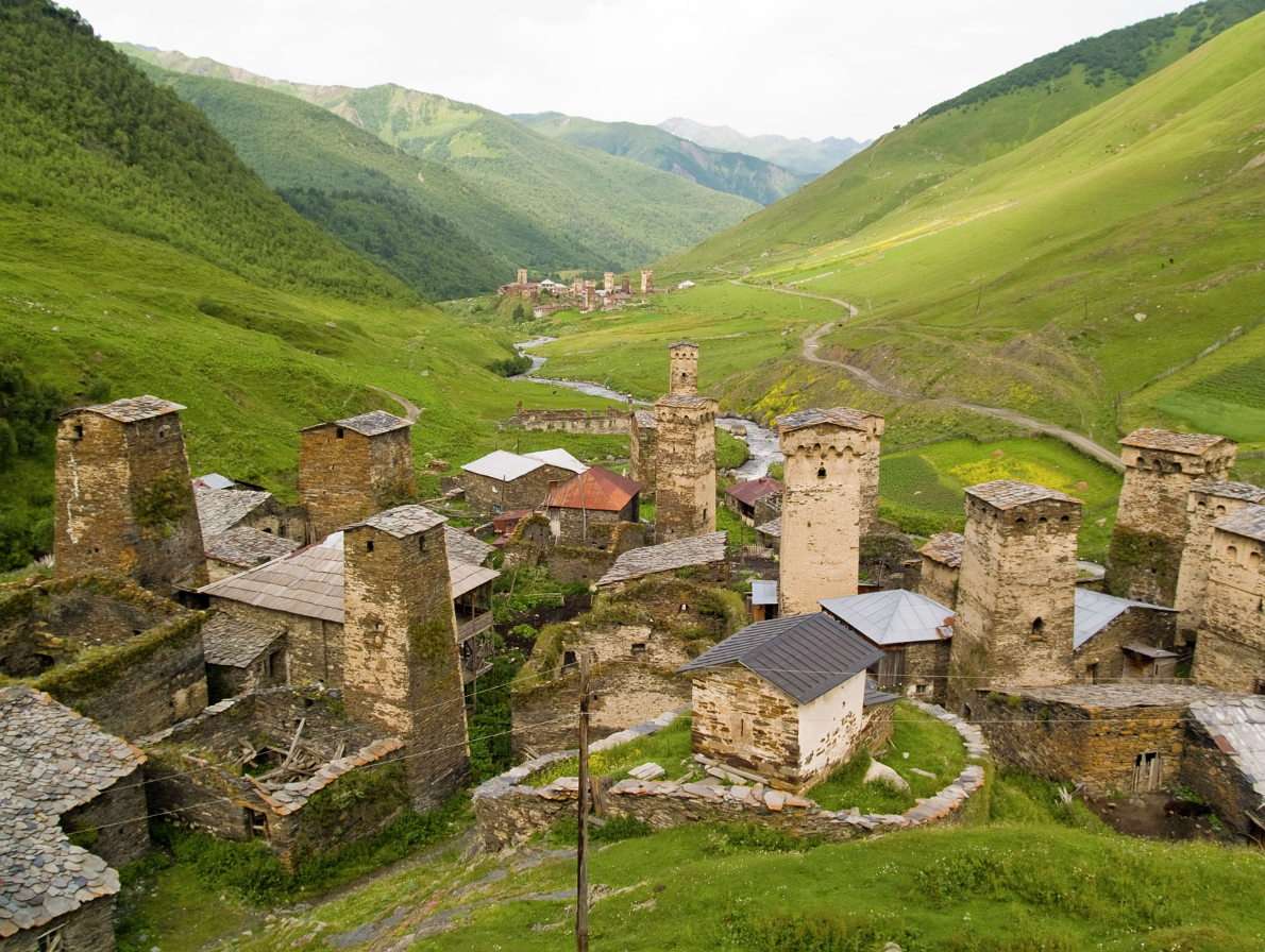 Die Gemeinde Ushguli (Georgien) Online-Puzzle vom Foto