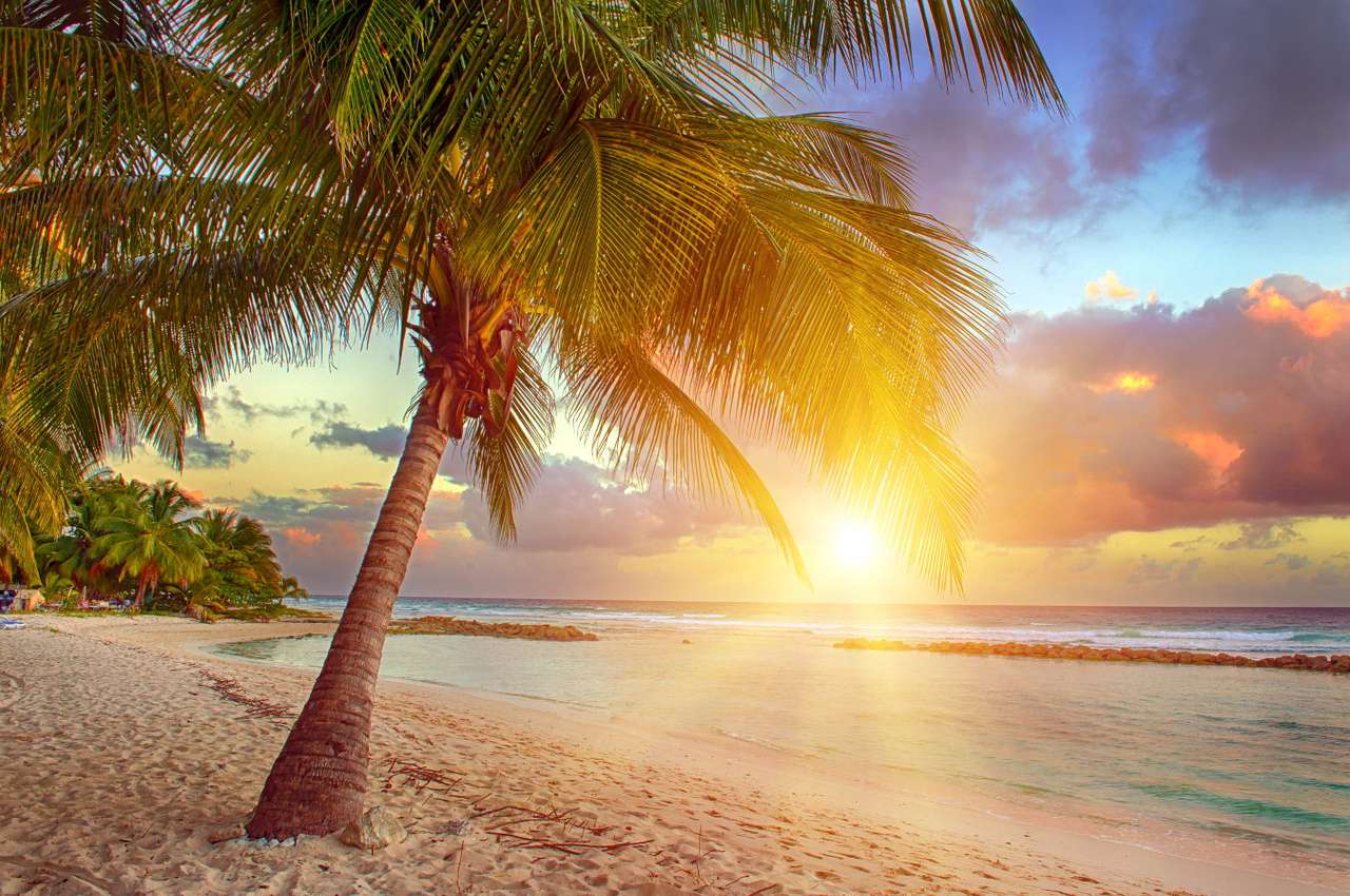 Закат на пляже (Барбадос) онлайн-пазл