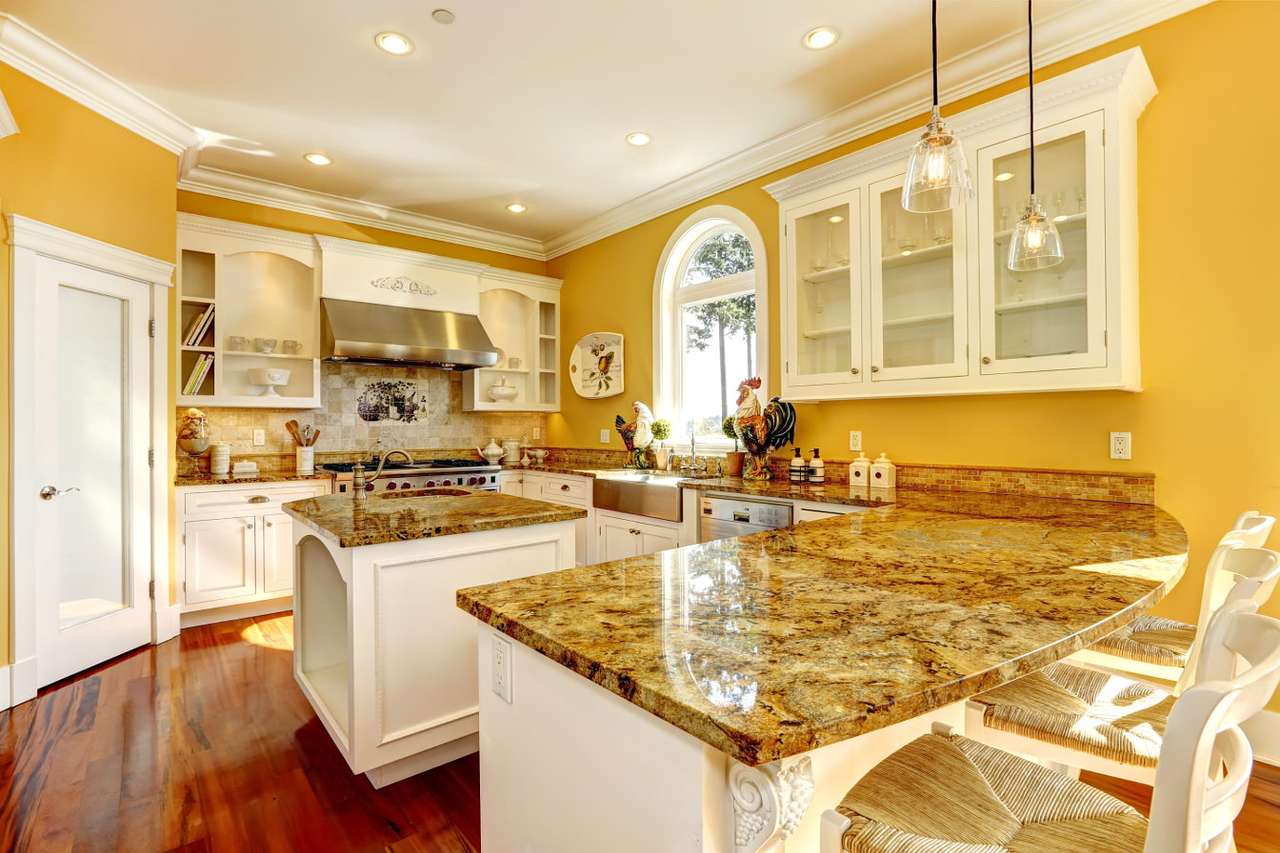 Bänkskivor i kök i granit pussel online från foto