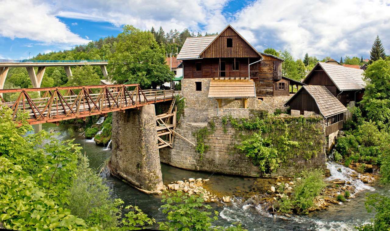 Watermolens in Rastoke (Kroatië) online puzzel
