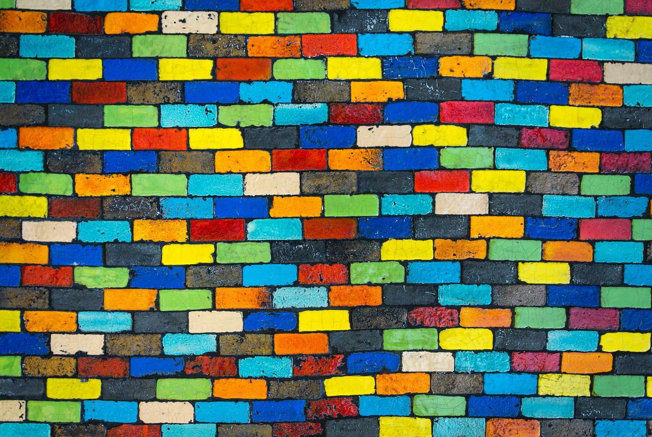 Painted bricks puzzle online from photo