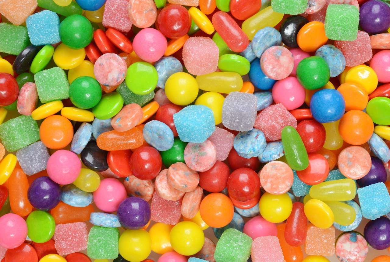 Colorful candies puzzle online from photo