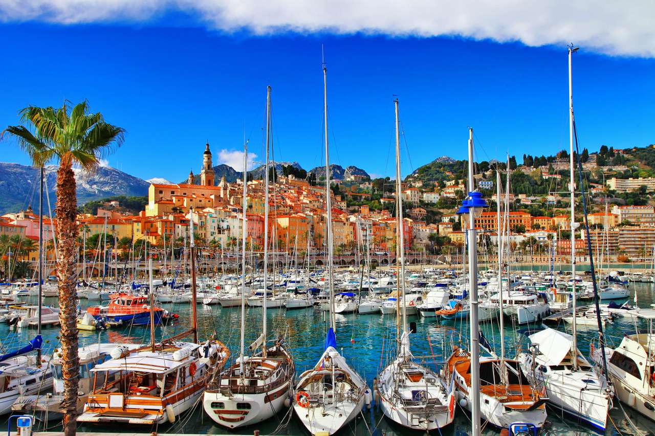 Panorama of Menton (France) puzzle online from photo
