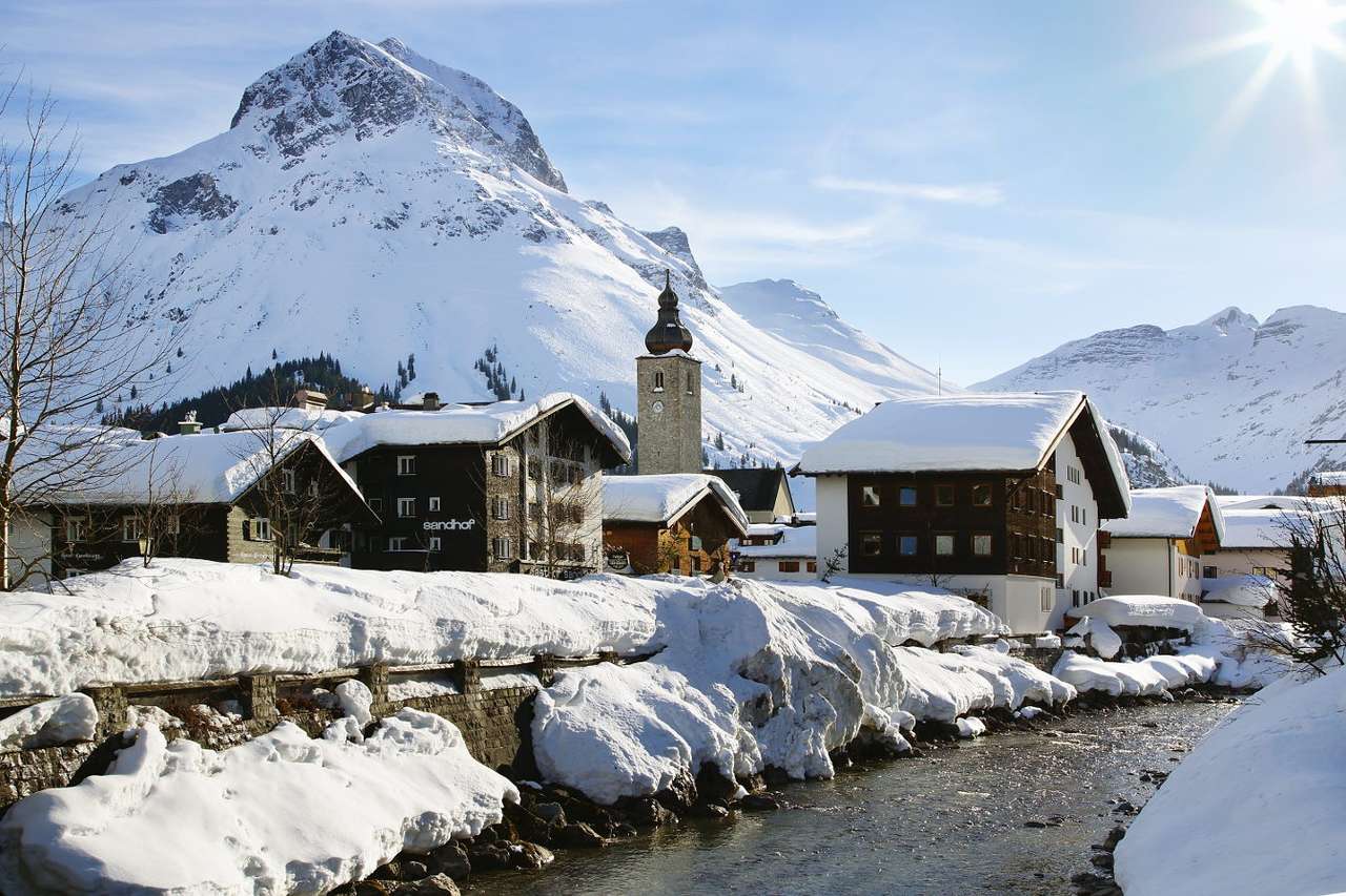 Lech rivier in de winter (Oostenrijk) online puzzel