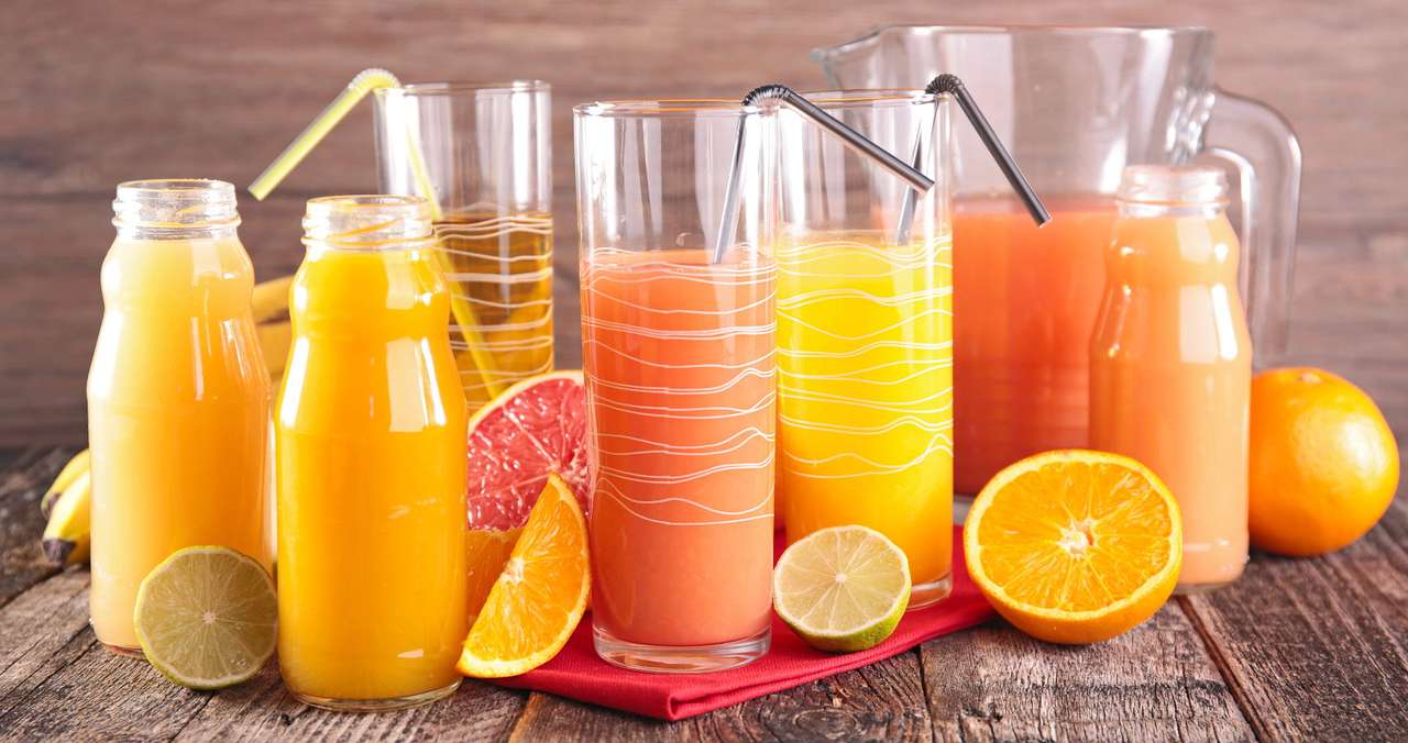 Fruit juices puzzle online from photo