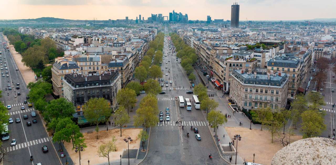 Panorama de París visto desde el Arc de Triomphe (Francia) puzzle online a partir de foto