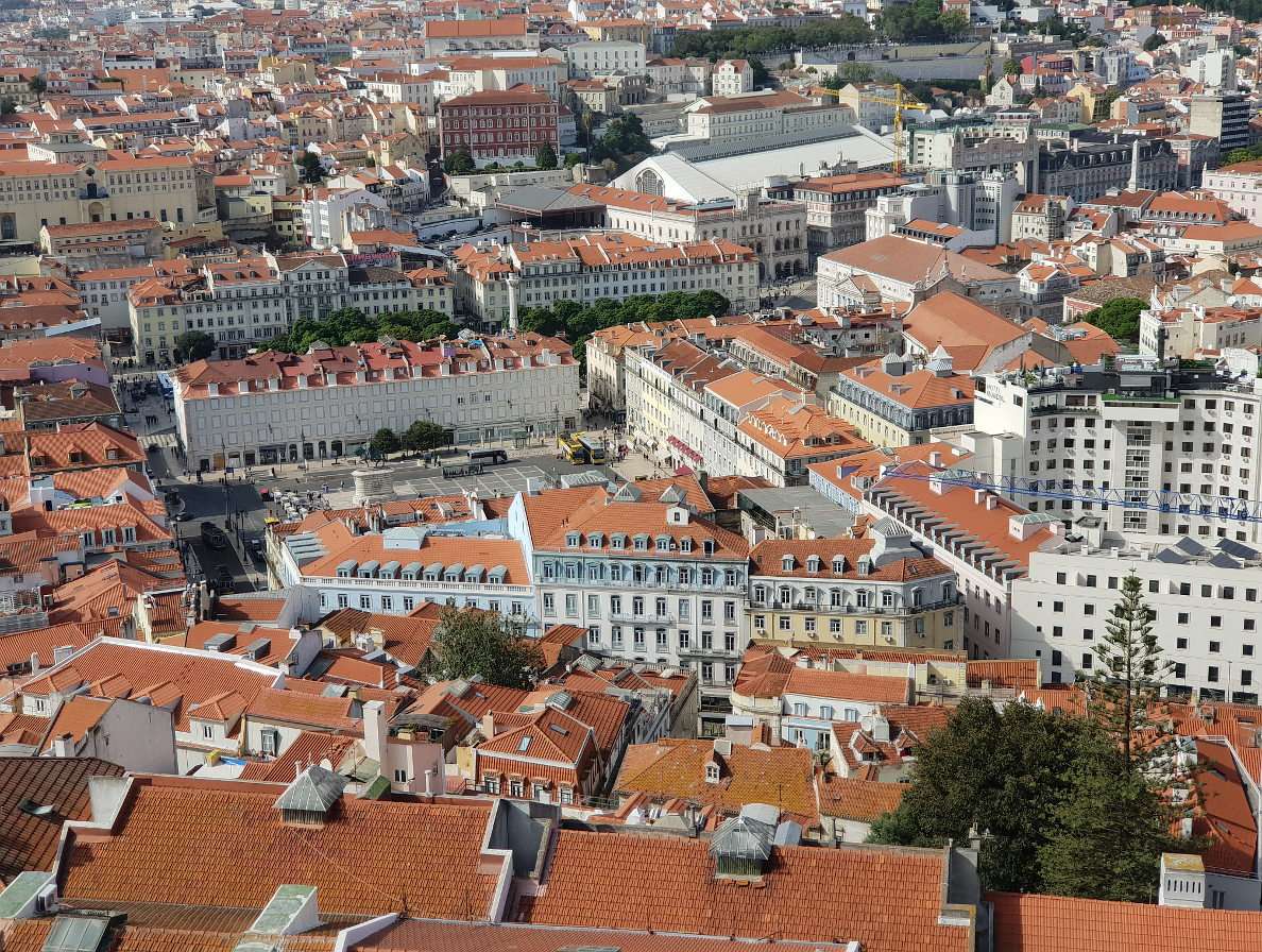 Lisbonne vue du château de Saint-Georges (Portugal) puzzle en ligne à partir d'une photo