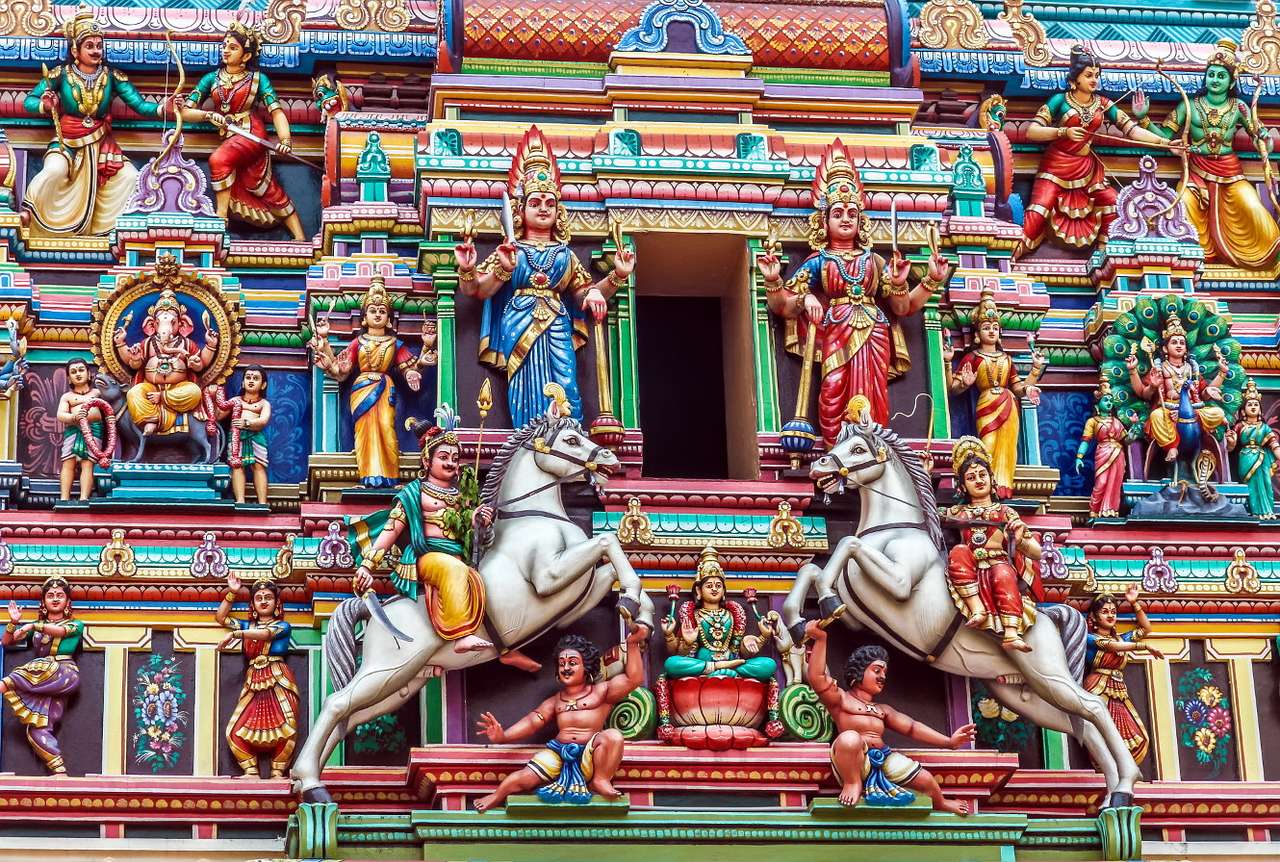 Detail aus dem Sri Mahamariamman Tempel in Kuala Lumpur (Malaysia) Online-Puzzle vom Foto
