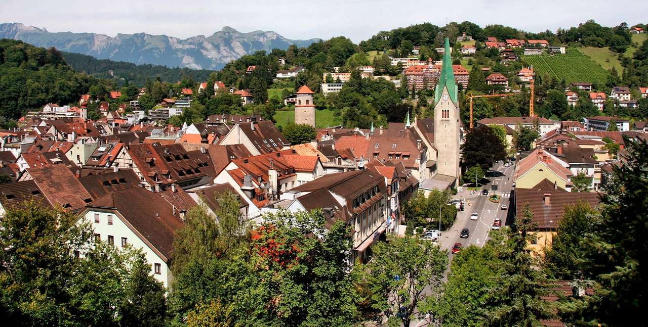 Pohled na Feldkirch (Rakousko) online puzzle