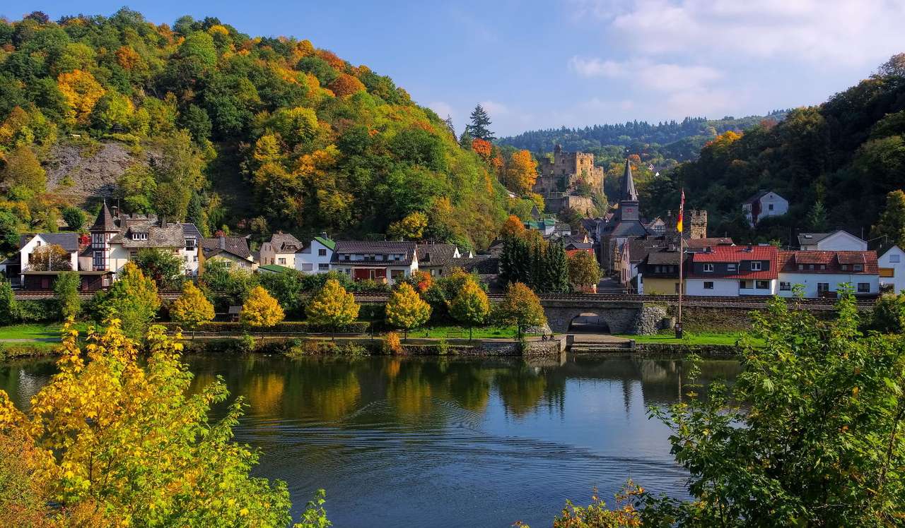 Panorama de Balduinstein (Alemanha) puzzle online a partir de fotografia