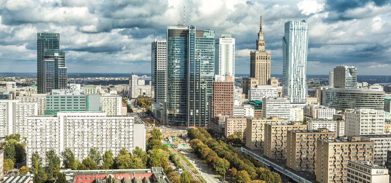 Das Zentrum von Warschau (Polen) Online-Puzzle