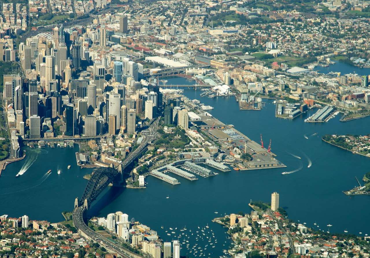 Pohled z ptačí perspektivy na Sydney (Austrálie) online puzzle