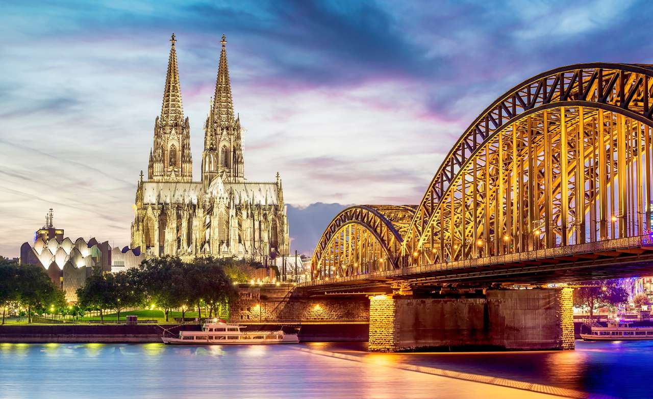 ホーエンツォレルン橋とケルン大聖堂（ドイツ） オンラインパズル