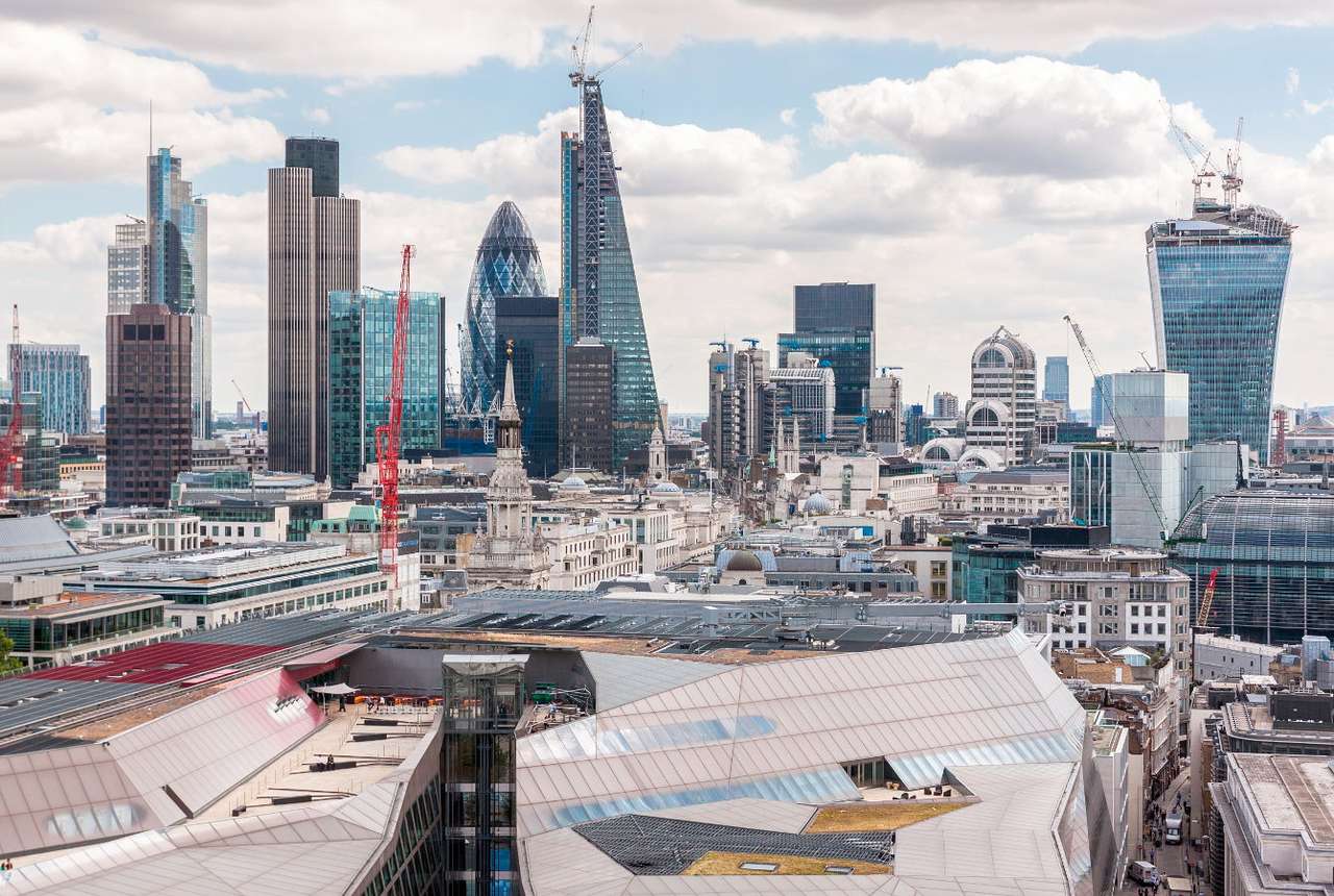 Moderna byggnader i City of London (Storbritannien) pussel online från foto