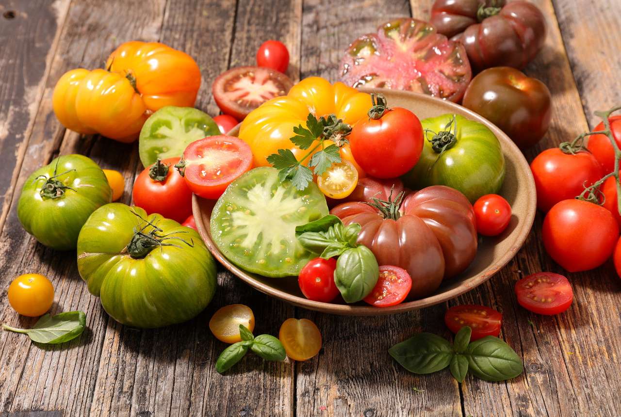 Colorful tomatoes puzzle online from photo